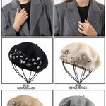 Czapki damskie beanie z kryształkami 70% akryl 30% laine