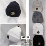 Czapki damskie beanie mix 12 szt 40% angora 60% wiskoza
