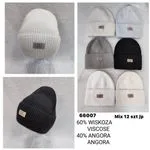 Czapki damskie beanie 60% wiskoza 40% angora mix kolorów