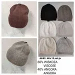 Czapki damskie beanie 60% wiskoza 40% angora mix kolorów