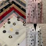 Szaliki damskie viscose bawełna kwiatowe wzory mix 12 szt