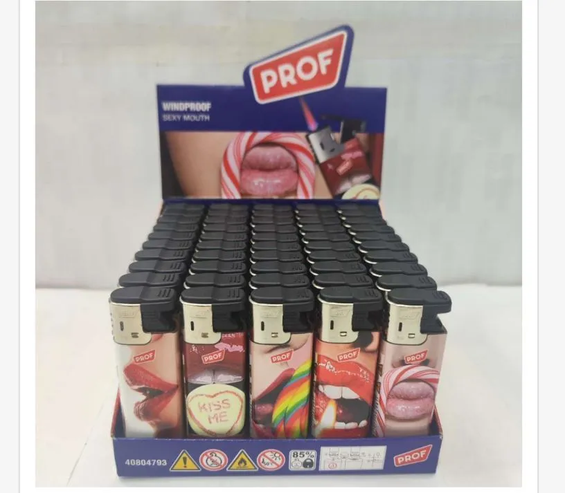 Zapalniczka Prof Windproof Sexy Mouth 50 szt/opak.