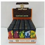 Zapalniczka elektroniczna Taste Gold z motywem liści 50 szt
