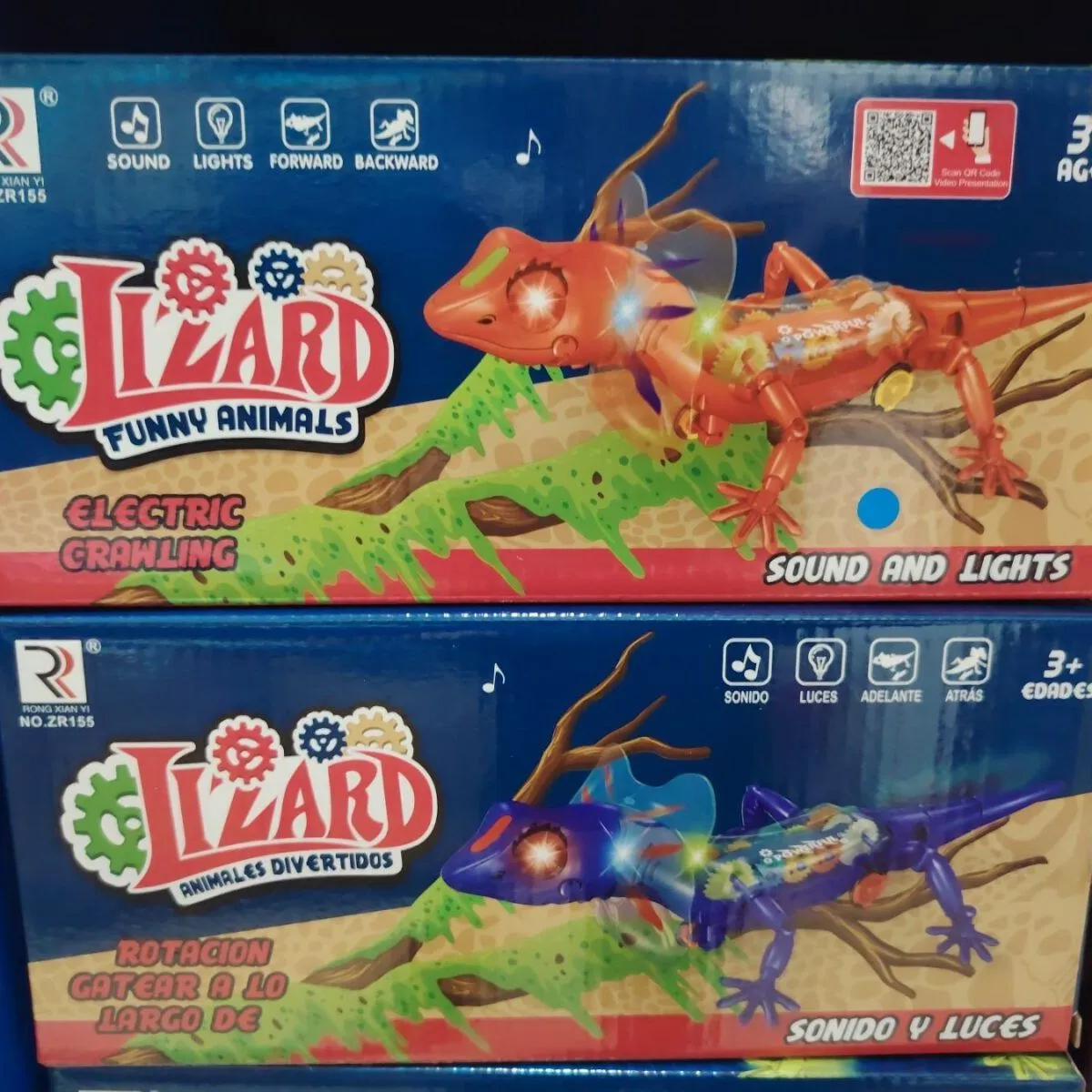 Elektryczny pełzający jaszczur Funny Animals ze światłem i dźwiękiem