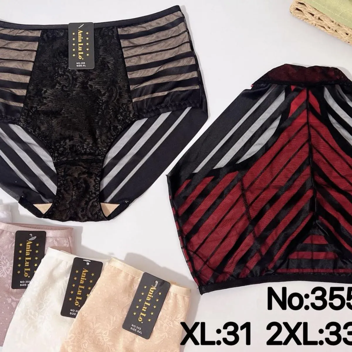 Majtki damskie koronkowe No.355 XL-3XL (12 szt/opak.)