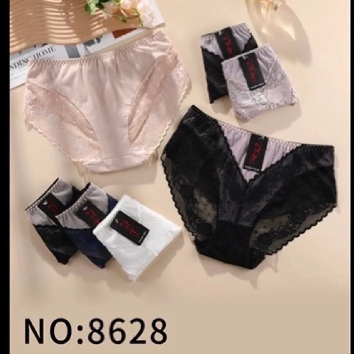Majtki damskie Tabor L-2XL beżowe, czarne, białe, szare NO:8628
