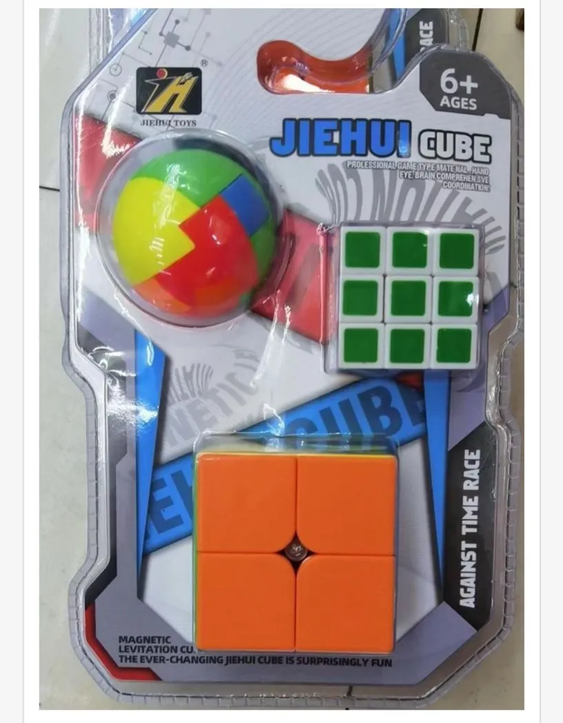 Zestaw kostek Rubika JIEHUHUI magnetyczne 3x3, 2x2, piłka 6+
