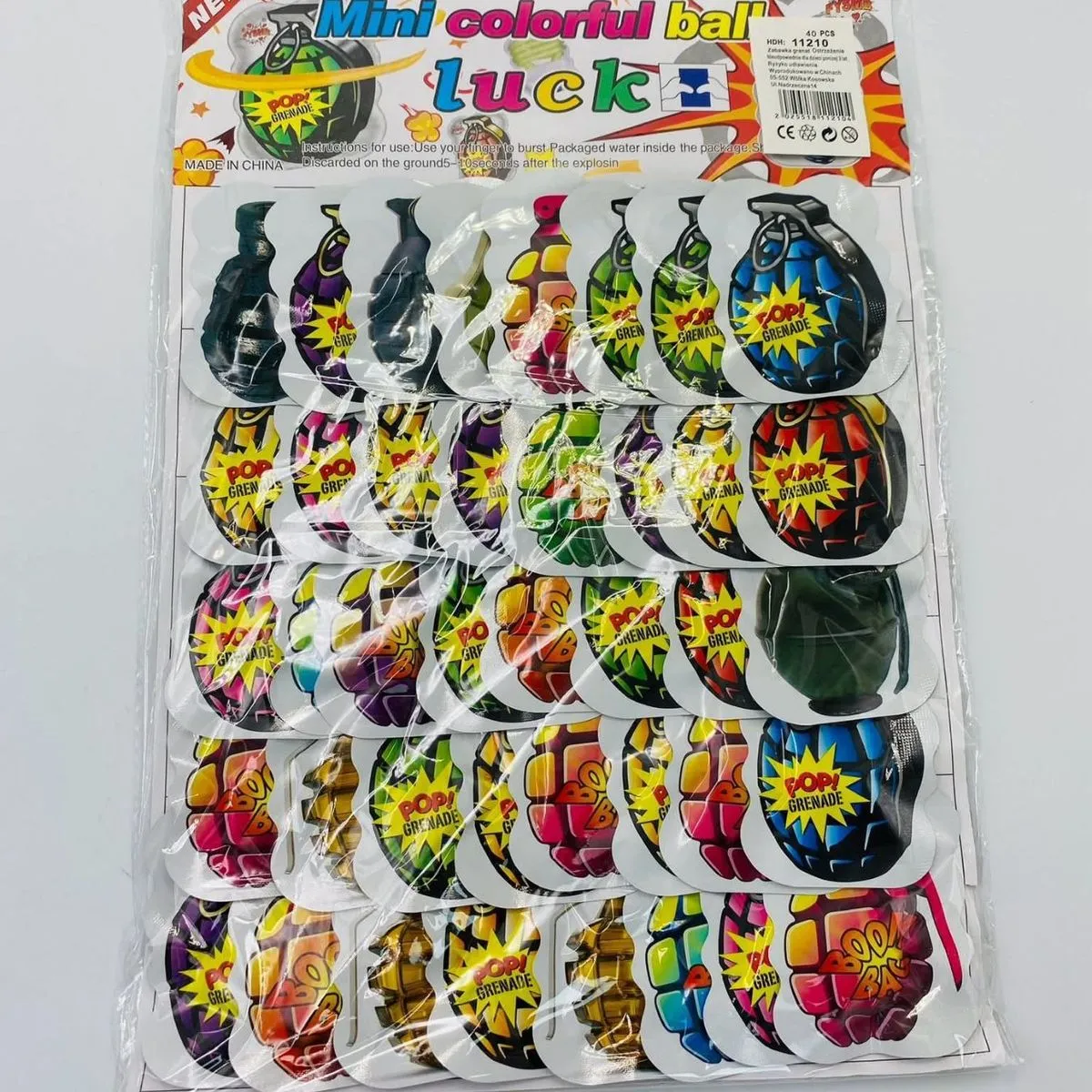 Zestaw Mini Colorful Pop Grenades Luck 6 szt