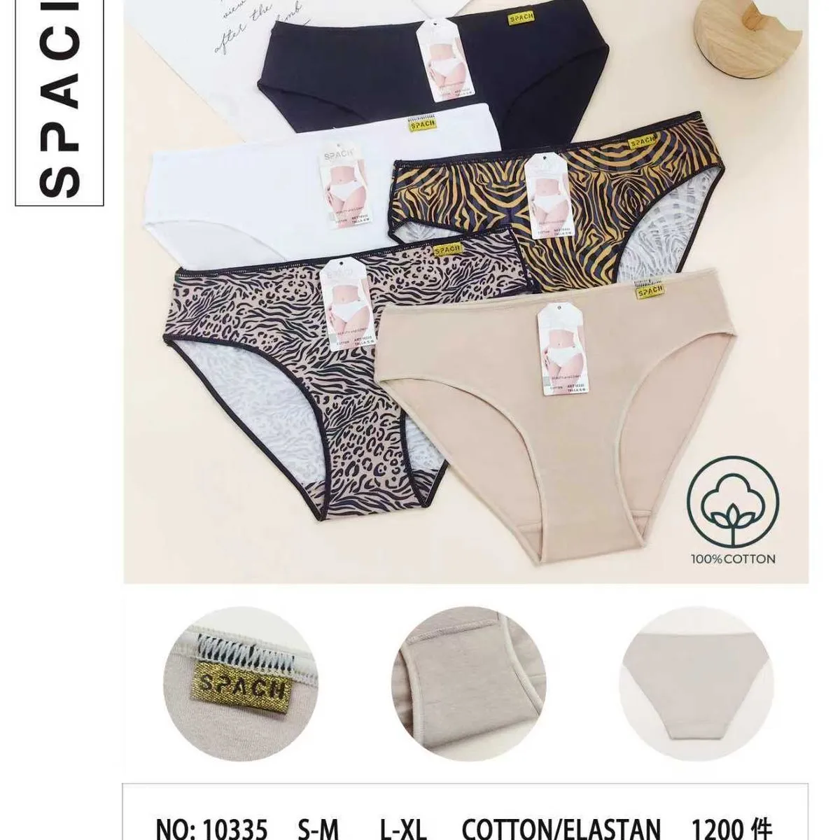 Majtki damskie SPACH S-M L-XL bawełna/elastan