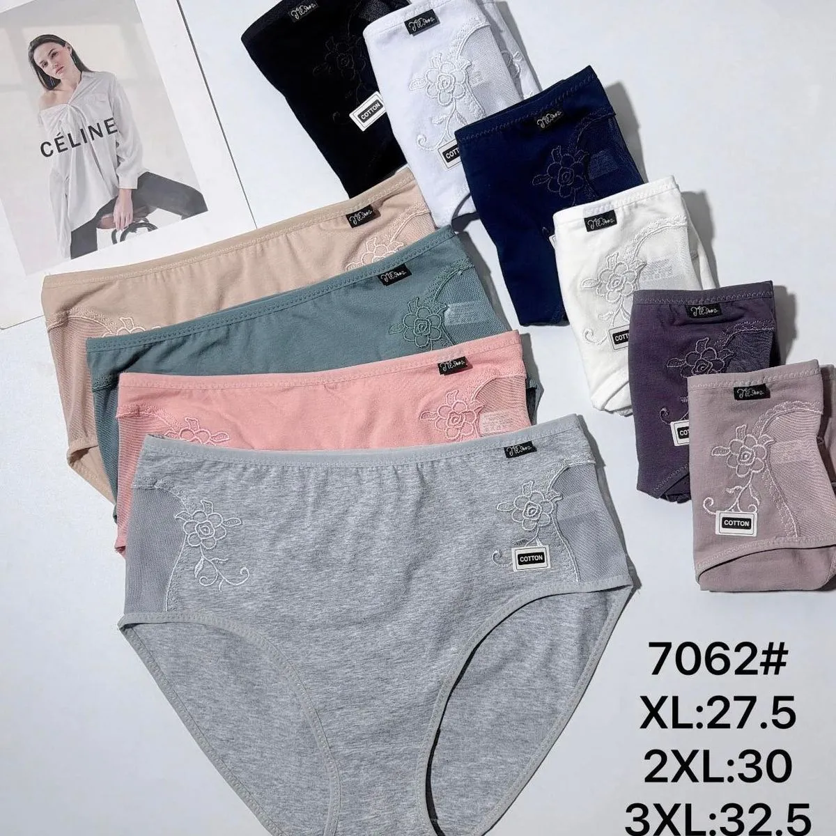 Majtki damskie XL-XXL-3XL z koronką 7062