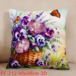 Poszewki 3D 40x40 cm PF-212 fiołki w koszu