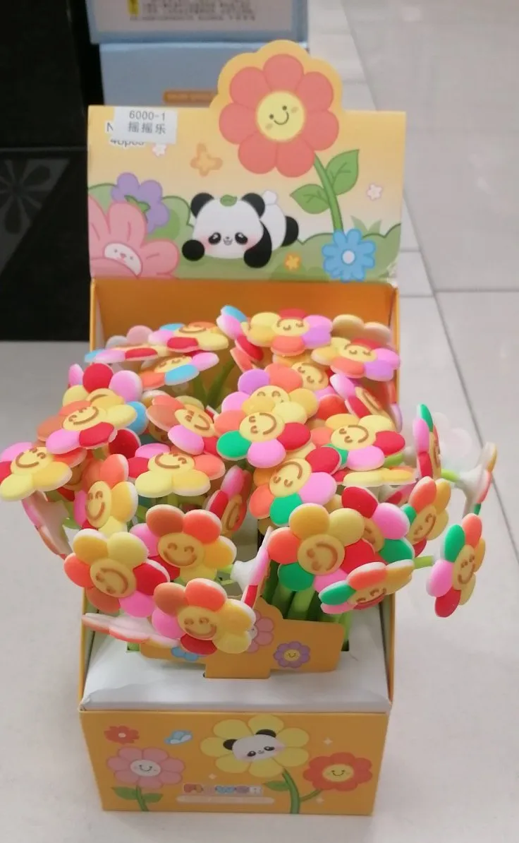 Długopis dla dzieci z kwiatowymi uchwytami panda