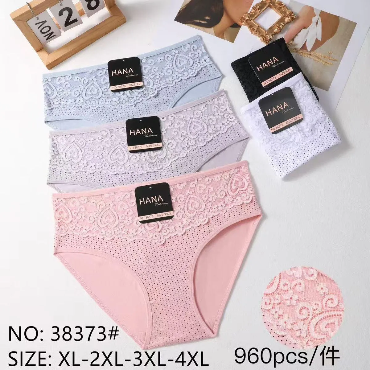 Majtki damskie HANA XL-2XL-3XL-4XL koronka 4 kolory