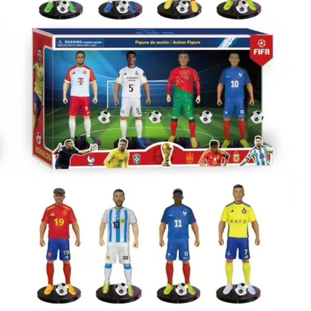 Figurki piłkarzy FIFA z piłkami 6 szt
