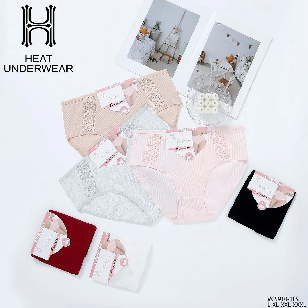 Majtki damskie Heat Underwear, 5 szt. L-XL