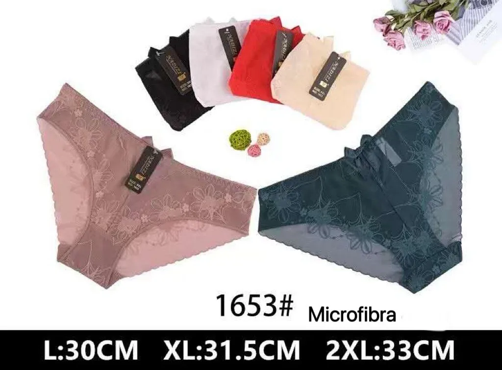 Majtki damskie mikrofibra 1653# L:30cm XL:31.5cm 2XL:33cm