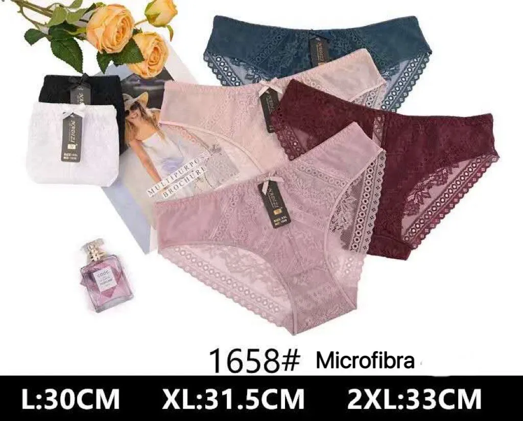 Majtki damskie koronkowe z mikrofibry 1658# L-2XL