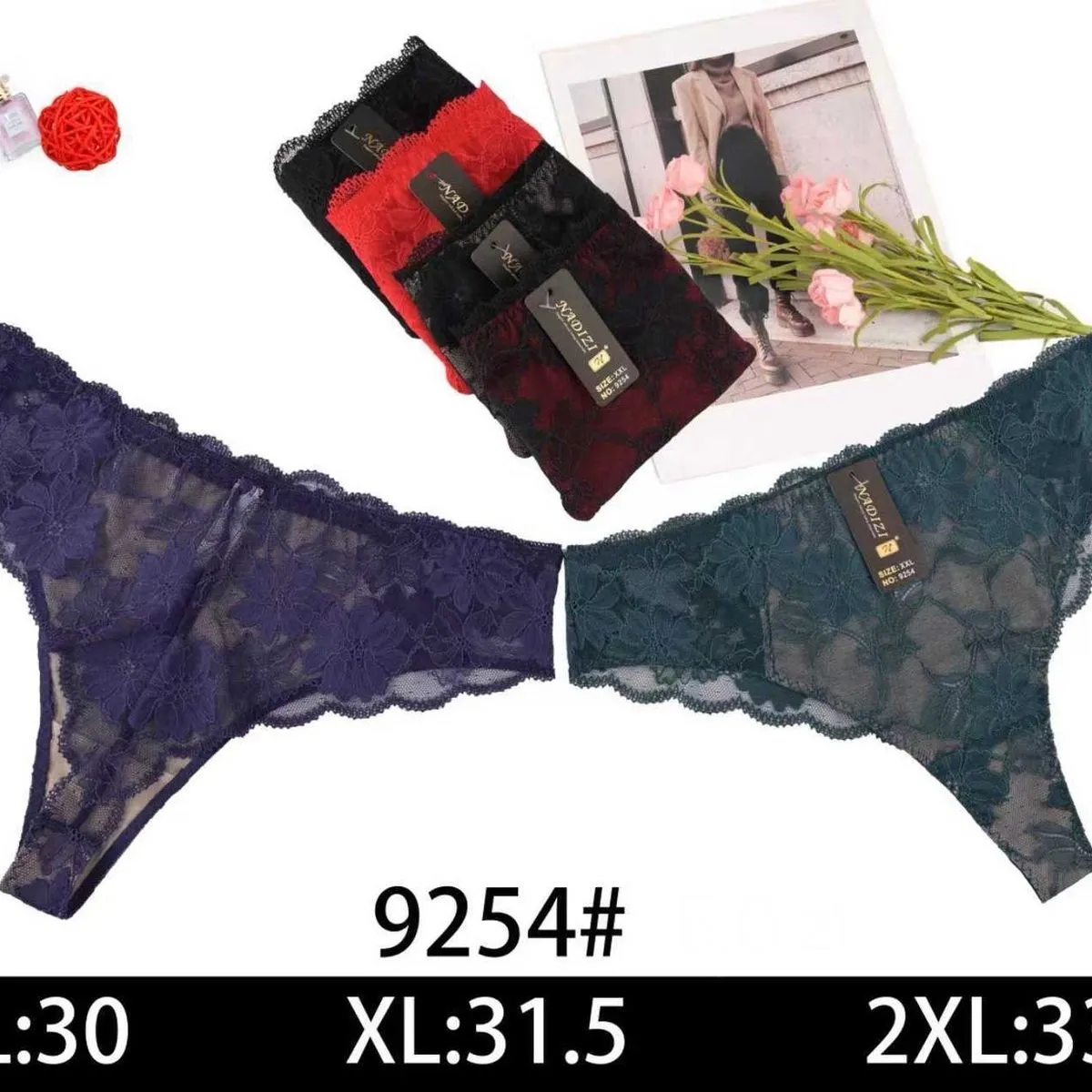 Majtki damskie koronkowe XL 31.5, 2XL 33, 92544