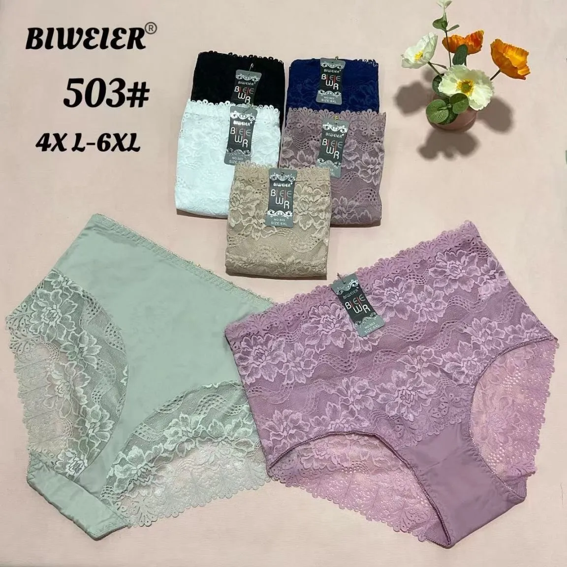 Majtki damskie 4XL-6XL BIWEILER 503# zestaw 6 szt