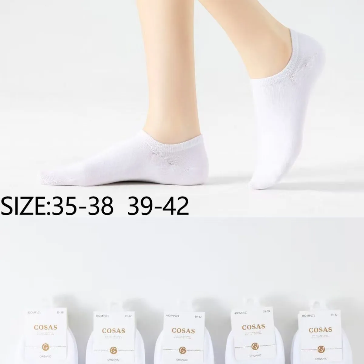 Skarpetki damskie białe niskie COSASAS 35-38/39-42