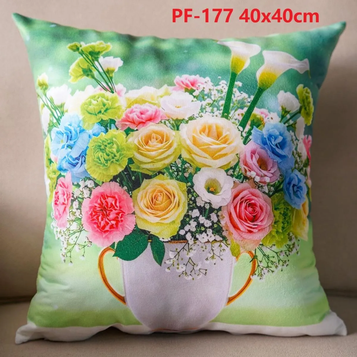 Poszewki dekoracyjne PF-177 40x40cm kwiaty w wazonie