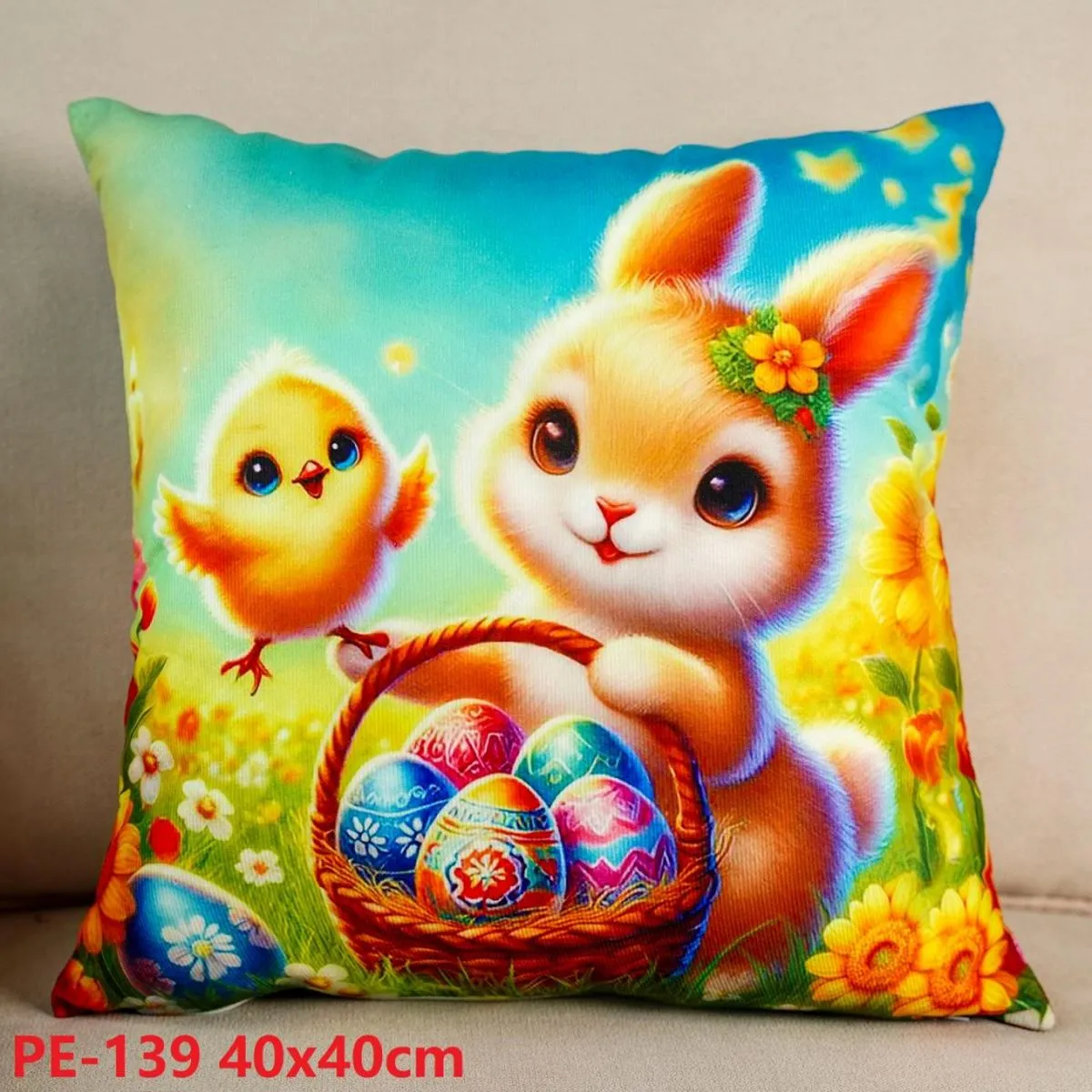Poszewki Wielkanoc z Zajączkiem 40x40cm PE-139