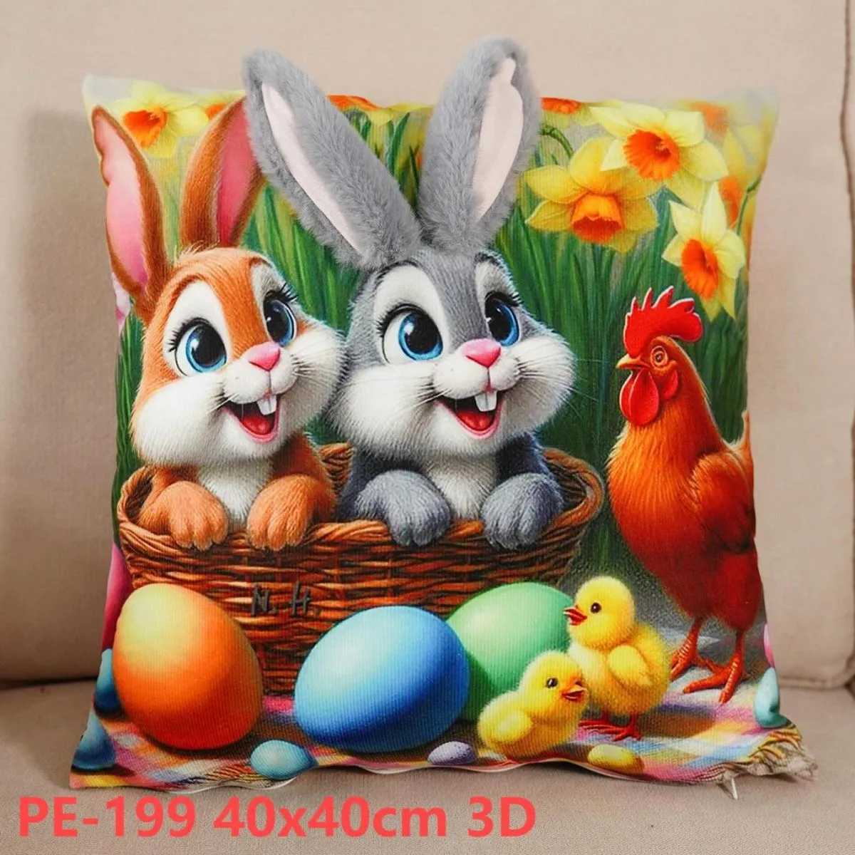 Poszewki 3D Wielkanocne 40x40cm PE-1999