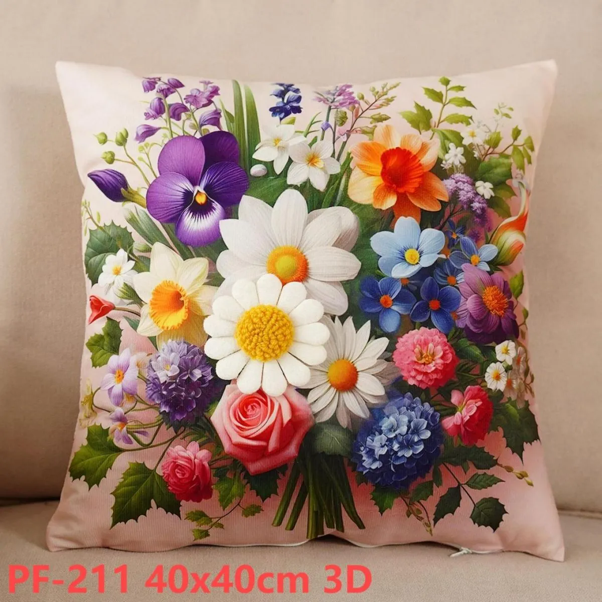 Poszewki 3D bukiet kwiatów 40x40cm PF-2111