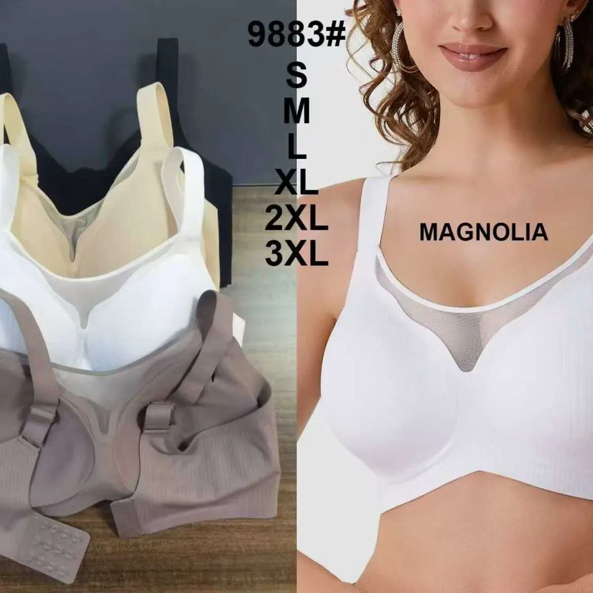 Biustonosz damski Magnolii bezszwowy S-3XL