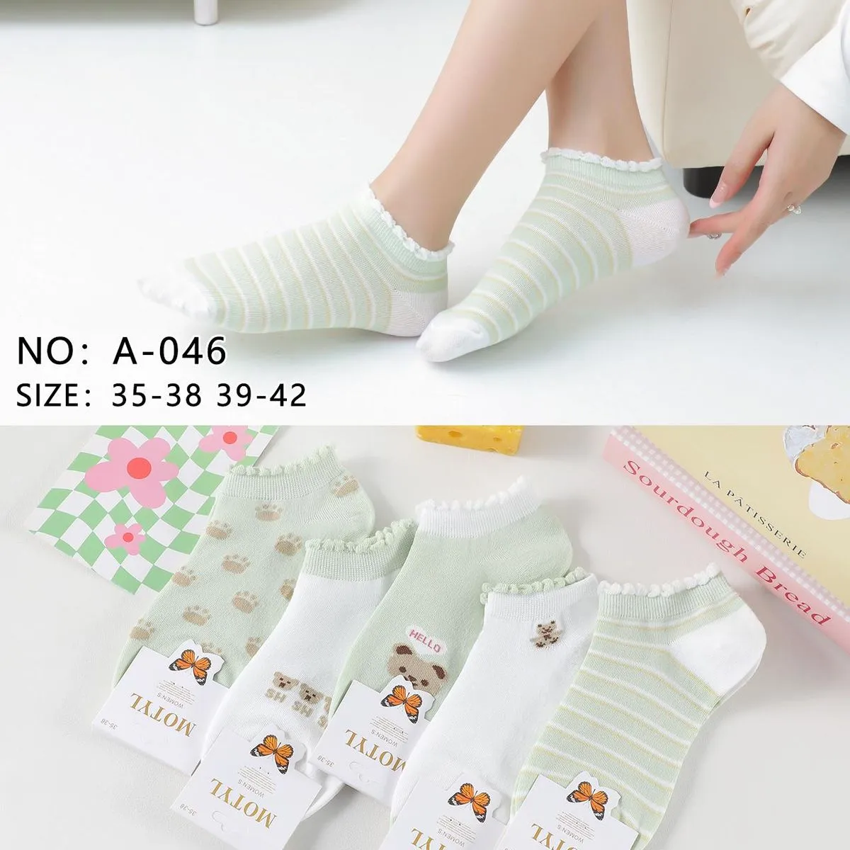 Skarpetki damskie Motyl 3 pary NO: A-046 roz. 35-38/39-42