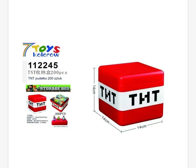 Klocki Magnetyczne TNT Storage Box 200 szt Czerwony 14x14x14cm