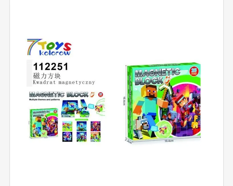 Zabawki Magnetic Klocki Kwadrat Kolorowe 7Toys