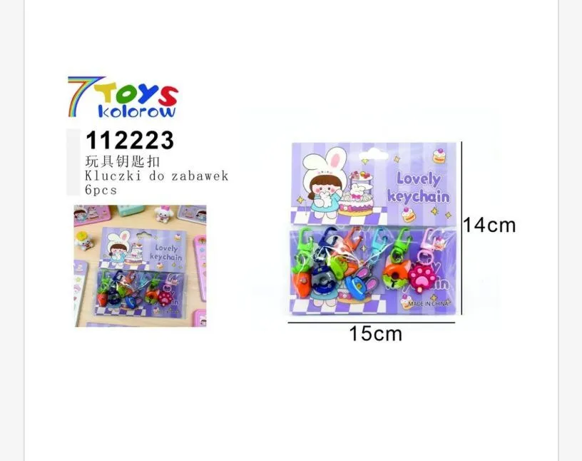 Zestaw 6 breloków do kluczy 7 Kolors Toys 14-15cm