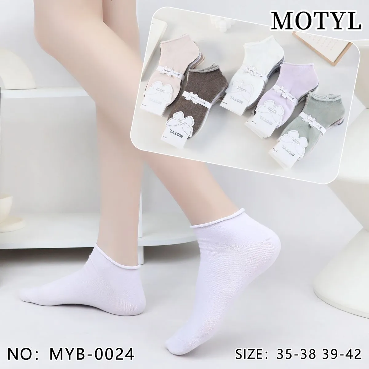 Skarpetki damskie motylki 5 szt. rozmiar 35-38/39-42