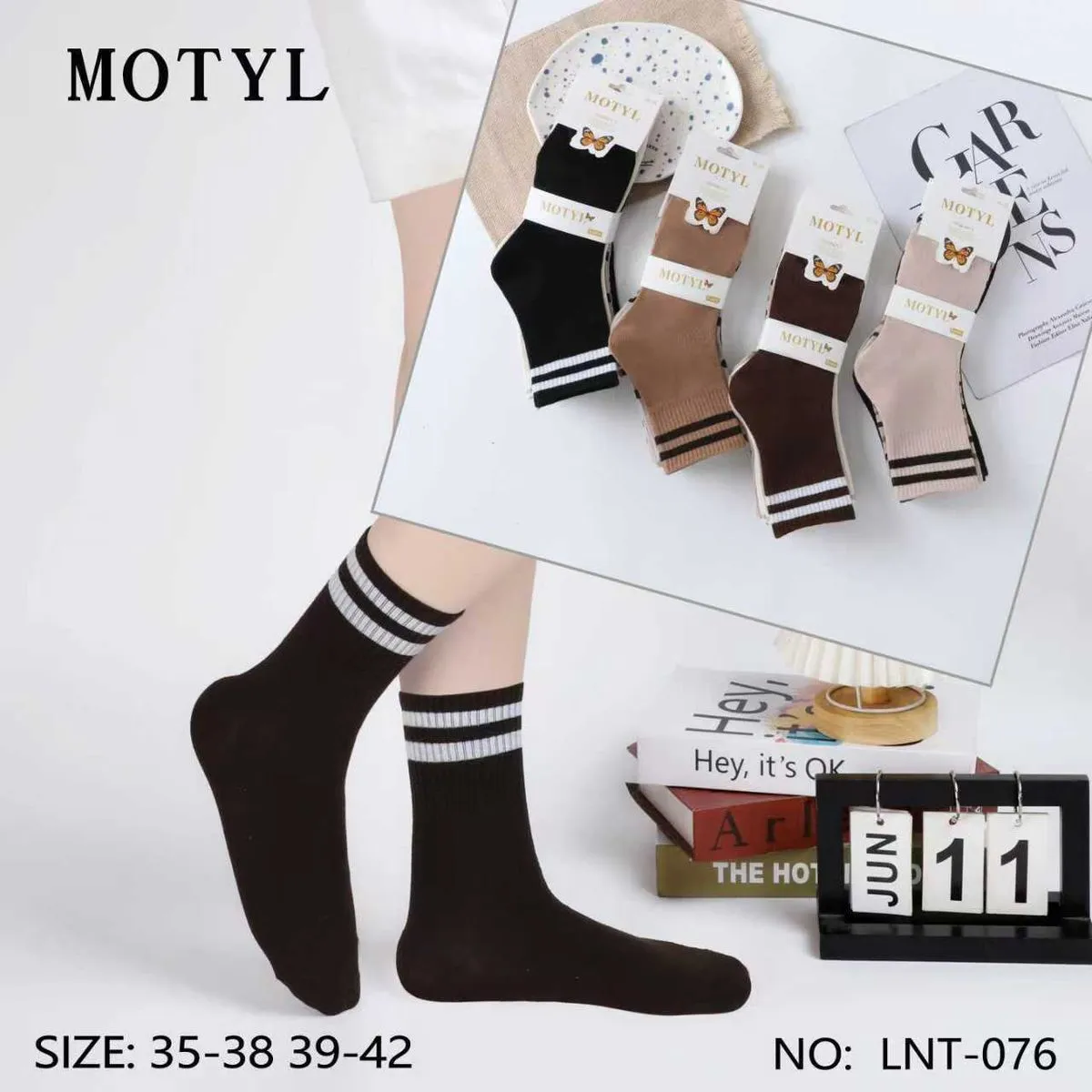 Skarpetki damskie Motyle wzór 35-38