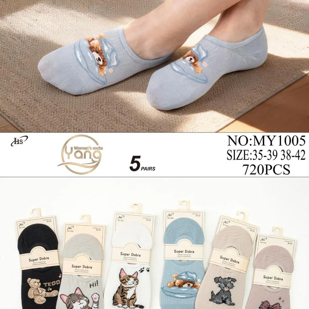 Skarpetki damskie Yang super thin NO-MY1005 rozmiar 35-38/42