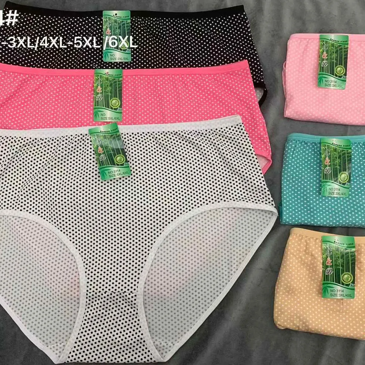 Majtki damskie XL-XXL 3114# czarny różowy beżowy