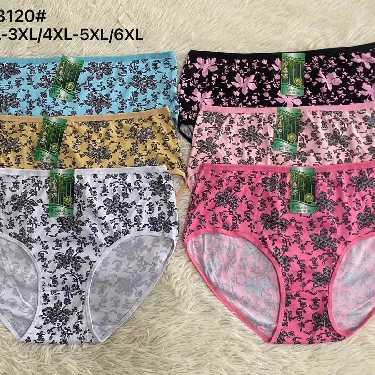 Majtki damskie 312# XL-6XL wzór kwiatowy