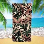 Ręcznik Mikrofibra Plażowy 70x140 cm Leopard Liście