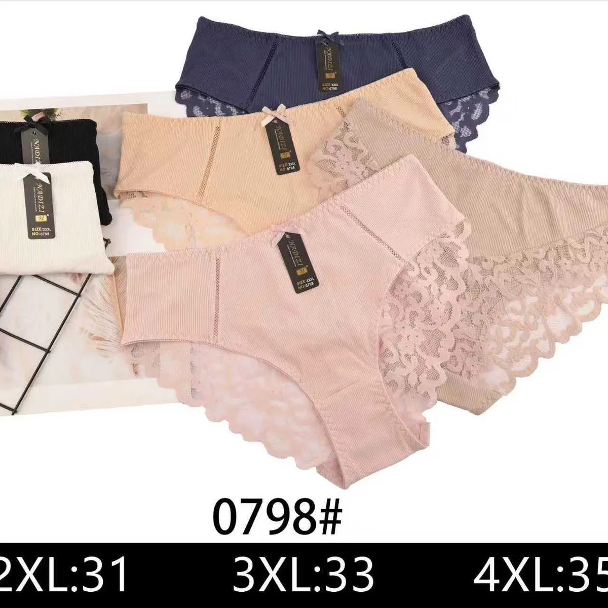 Majtki damskie 0798# 2XL-4XL koronka