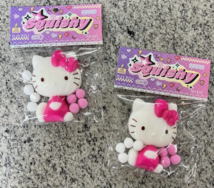 Gniotki Squishy Hello Kitty - biały i różowy, 16 szt/opak.