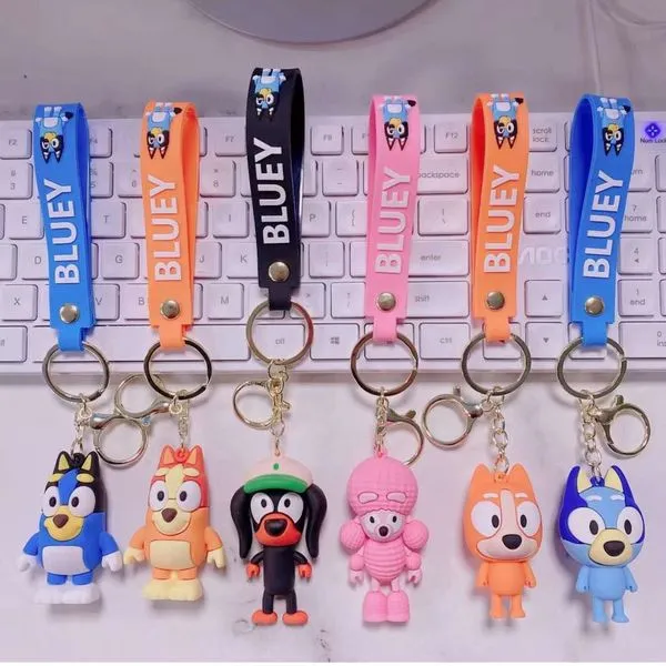 Brelok do Kluczy Bluey - figurki postaci z gumy