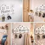 Dekoracyjna organizerka na klucze dom w kształcie HOME