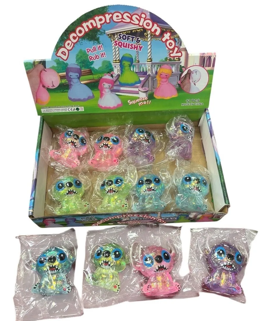 Squeeze Toys Gniotek Antystresowy z Brokatem 12 szt.