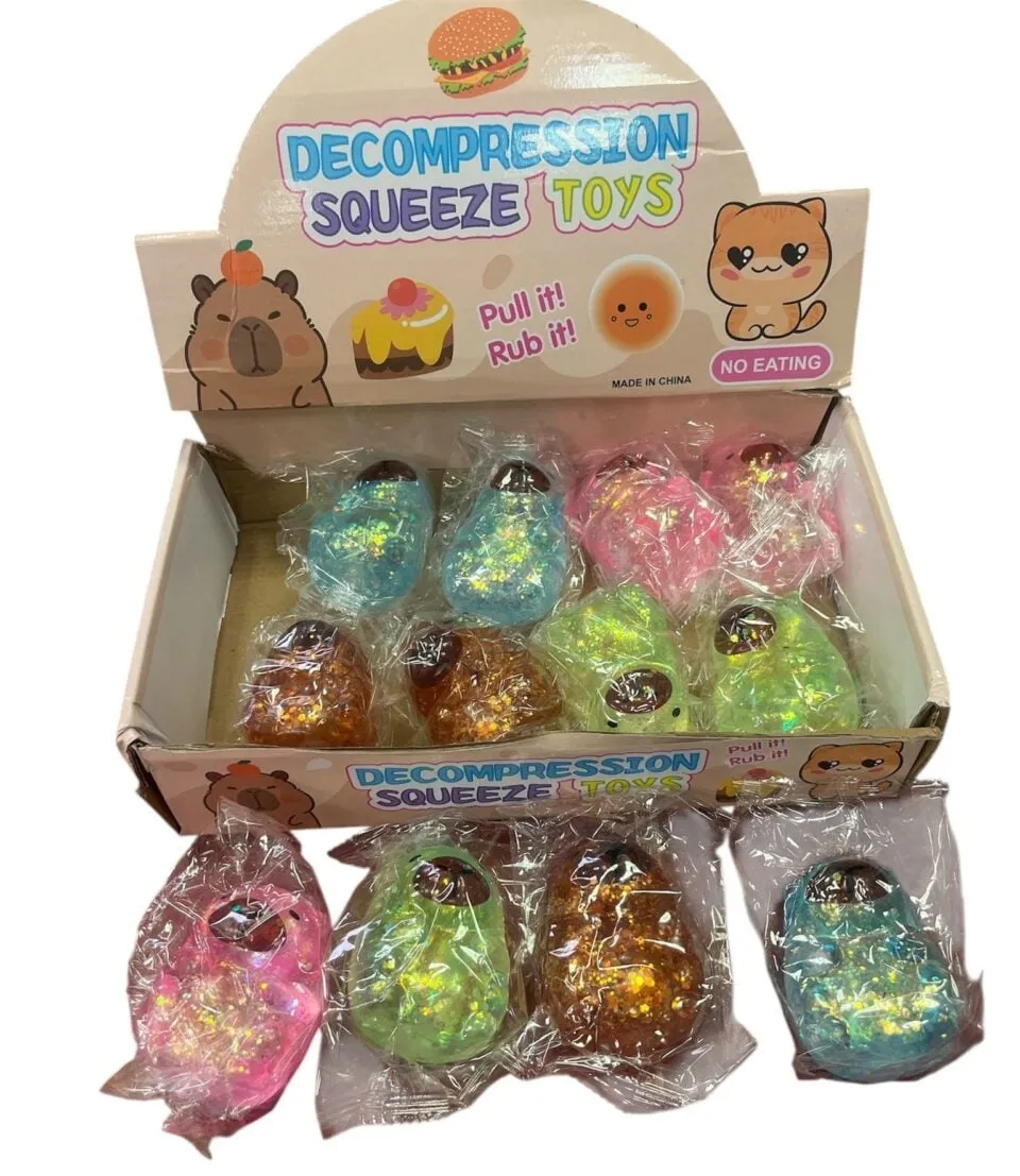 Squeeze Toys Gniotki Antystresowe z Brokatem Mix Kolorów 12 szt.