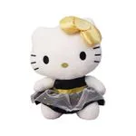 Maskotka Pluszowa Hello Kitty 25cm - Czarna Sukienka Złota Kokarda