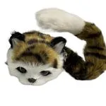 Maskotka Pluszowa Kotek w Paski z Długim Ogonem