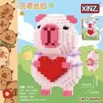 Klocki Mikro Kapibara z Sercem 1498PCS XINZ 5113 Różowa