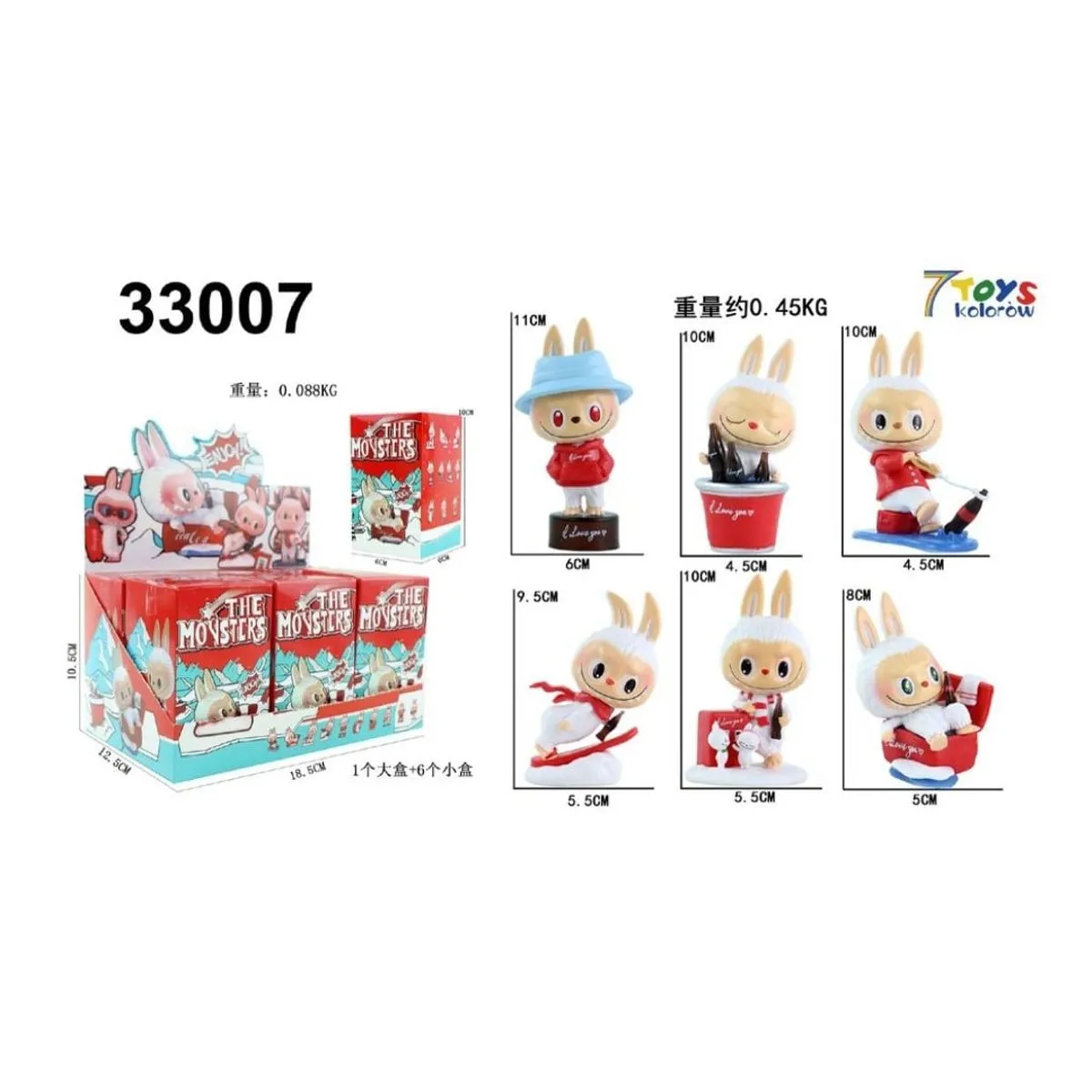 Zabawki Figurki Labubu Coca-Cola The Monsters 8-11cm, 6 szt.