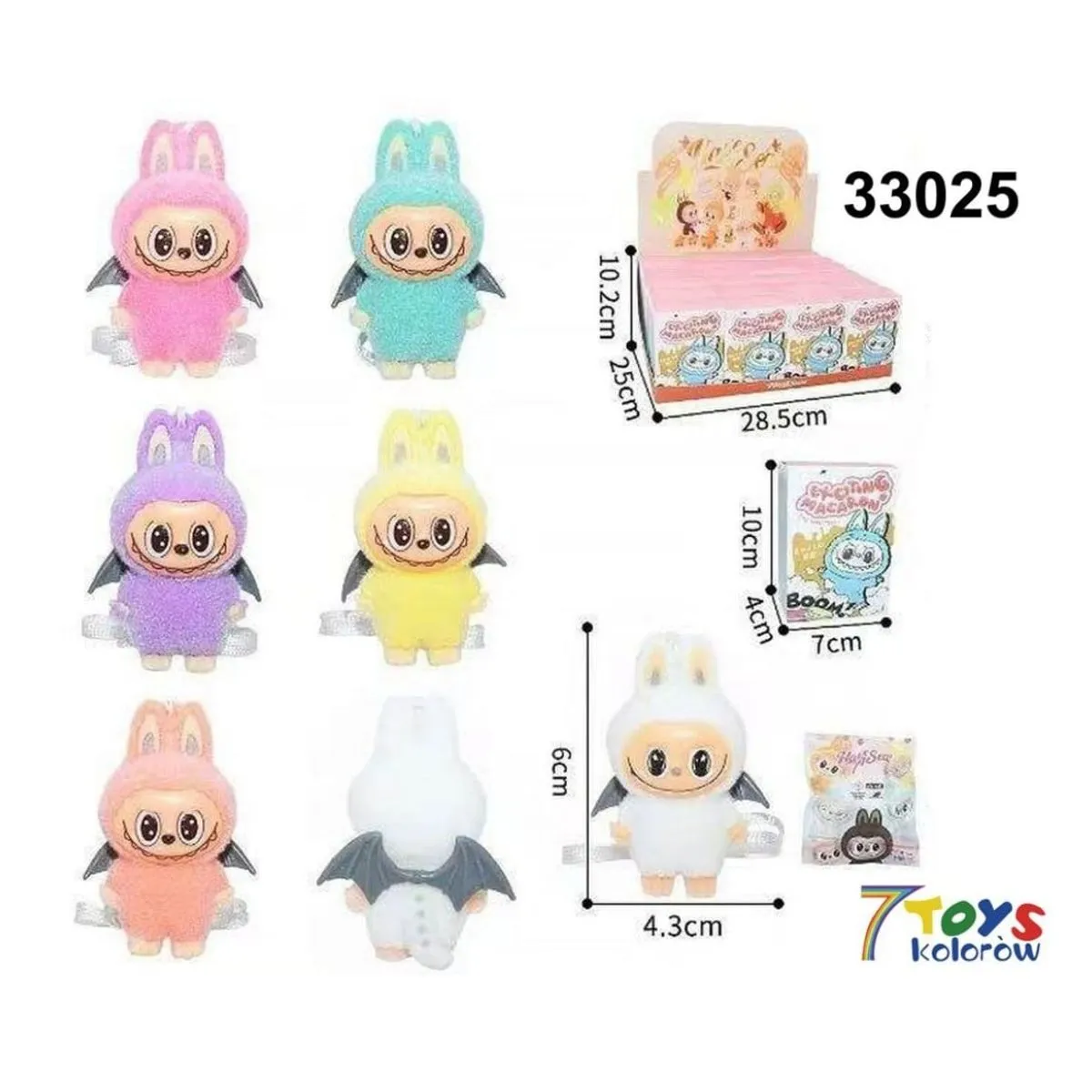 Zabawki Figurki Labubu Exciting Macaron 6cm Skrzydlate 24szt